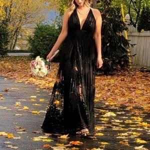 Black Full Length Dress, Size Small (2)